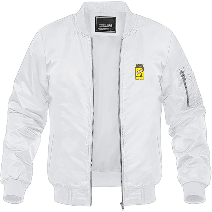 Men's Etnerap Logo Lightweight Bomber Jacket Windbreaker Softshell Varsity Jacket Coat