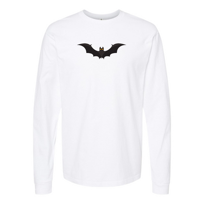 Men's Bat-Emoji Logo Cotton Long Sleeve T-Shirt