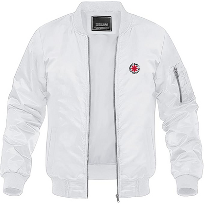 Men's Red Hot Chili Peppers  Logo Lightweight Bomber Jacket Windbreaker Softshell Varsity Jacket Coat