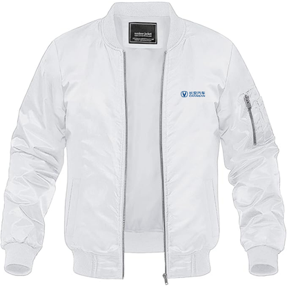 Men's Changan Logo Lightweight Bomber Jacket Windbreaker Softshell Varsity Jacket Coat