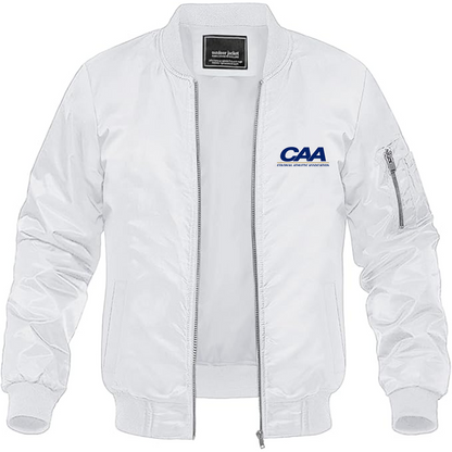 Men's Colonial Athletic Association Lightweight Bomber Jacket Windbreaker Softshell Varsity Jacket Coat