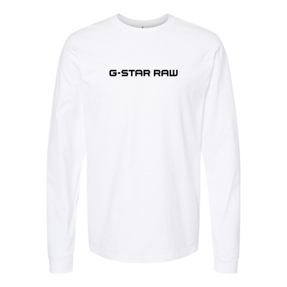 Men's G Star Raw Logo Cotton Long Sleeve T-Shirt