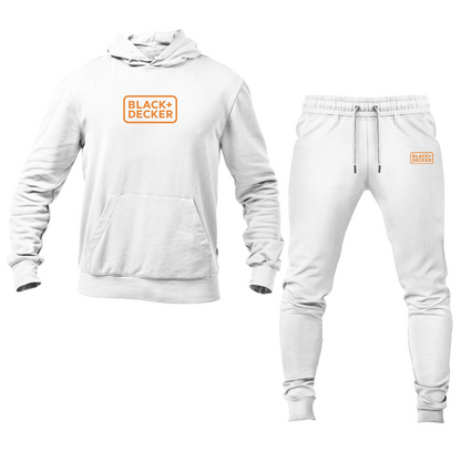 Men's Black Decker Logo Hoodie Joggers Set