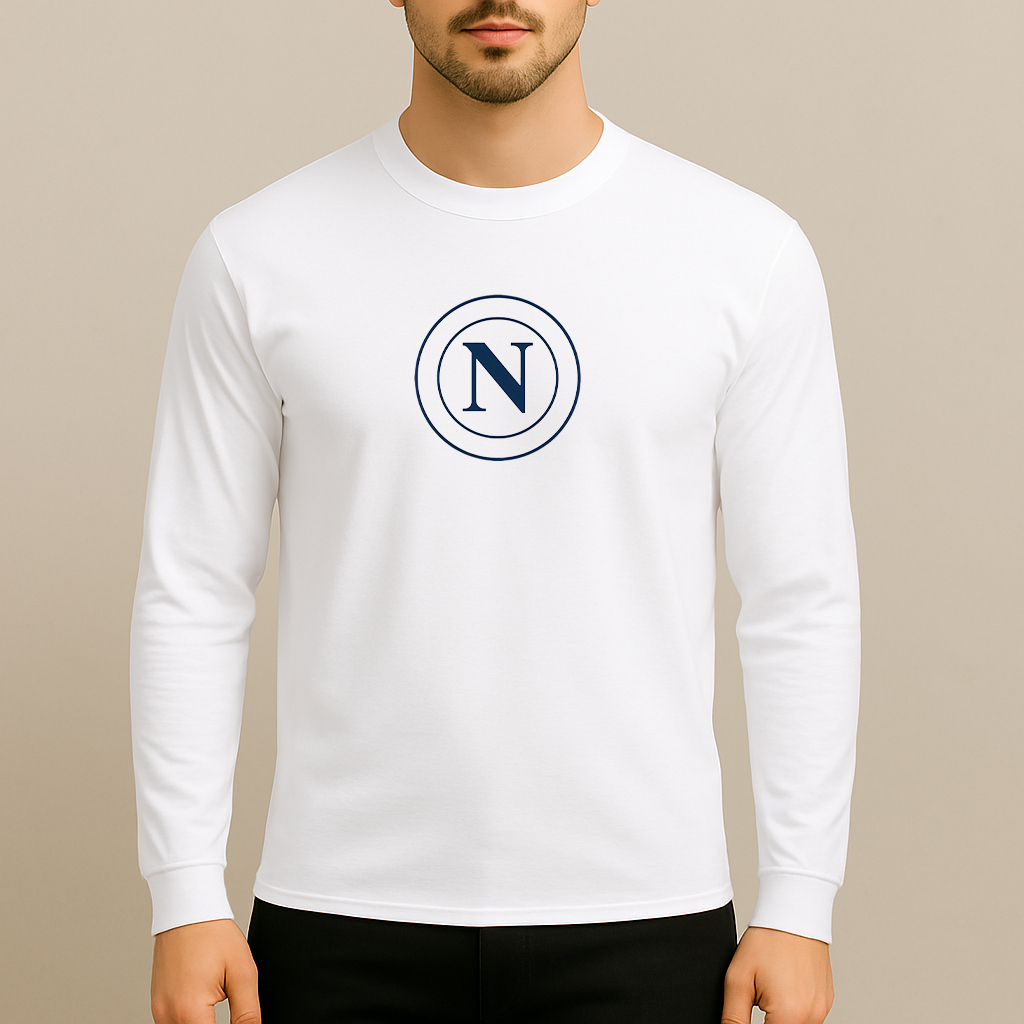 Men's Napoli 2025 Soccer Logo Long Sleeve T-Shirt