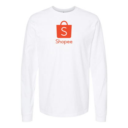 Men's Shopee Logo Cotton Long Sleeve T-Shirt