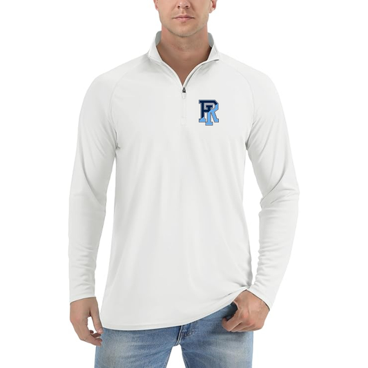 Men's Rhode Island Rams Logo  Lightweight Quarter-Zip Athletic Shirt Long Sleeve Performance Wear