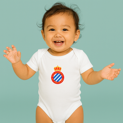 Espanyol Soccer Logo Baby Romper Onesie