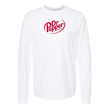 Men's Dr Pepper Logo Cotton Long Sleeve T-Shirt