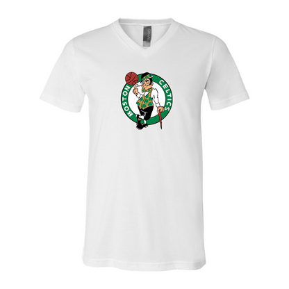 Boston Celtics Logo BELLA  CANVAS - Jersey V-Neck T-Shirt