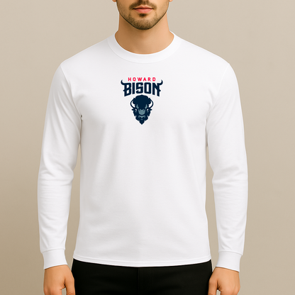 Men's Howard Bison Logo Long Sleeve T-Shirt