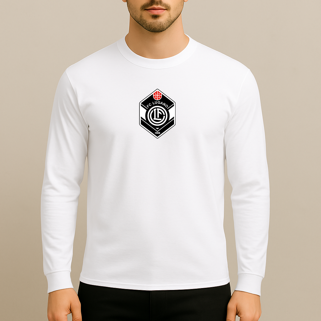Men's FC Lugano Soccer Logo Long Sleeve T-Shirt