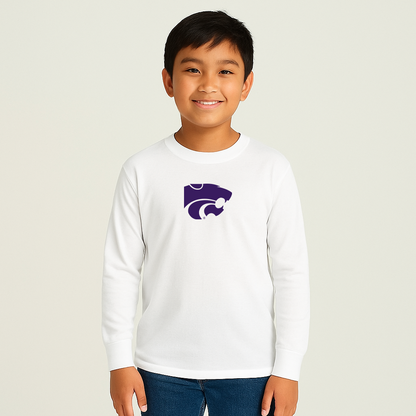 Youth Kansas State Wildcats Logo Cotton Long Sleeve T-Shirt
