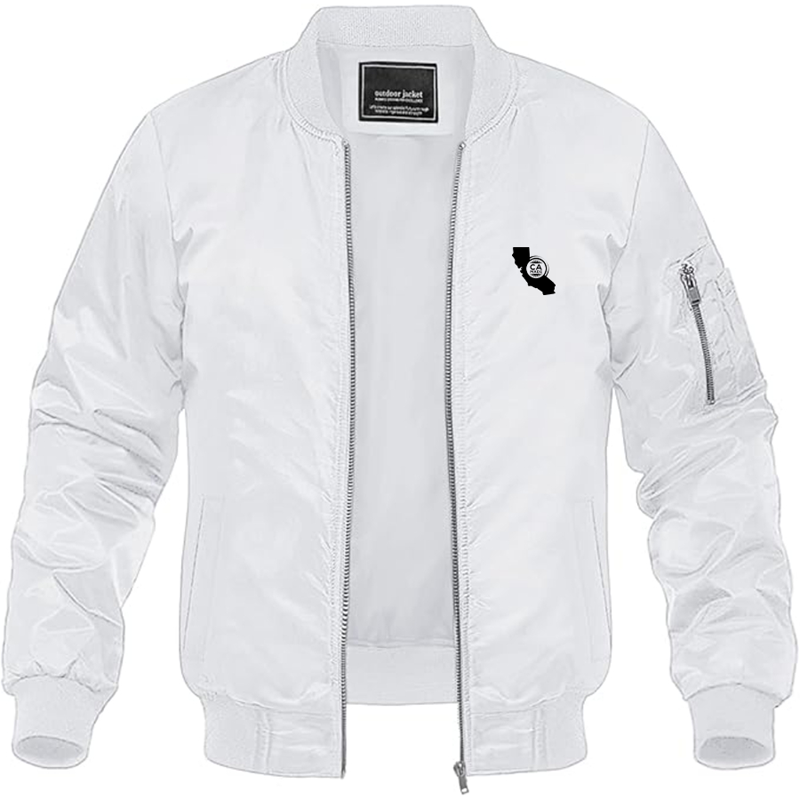 Men's California Made Logo Lightweight Bomber Jacket Windbreaker Softshell Varsity Jacket Coat
