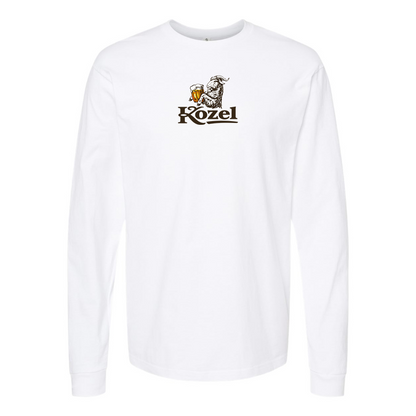 Men's Velkopopovicky Kozel Logo Cotton Long Sleeve T-Shirt