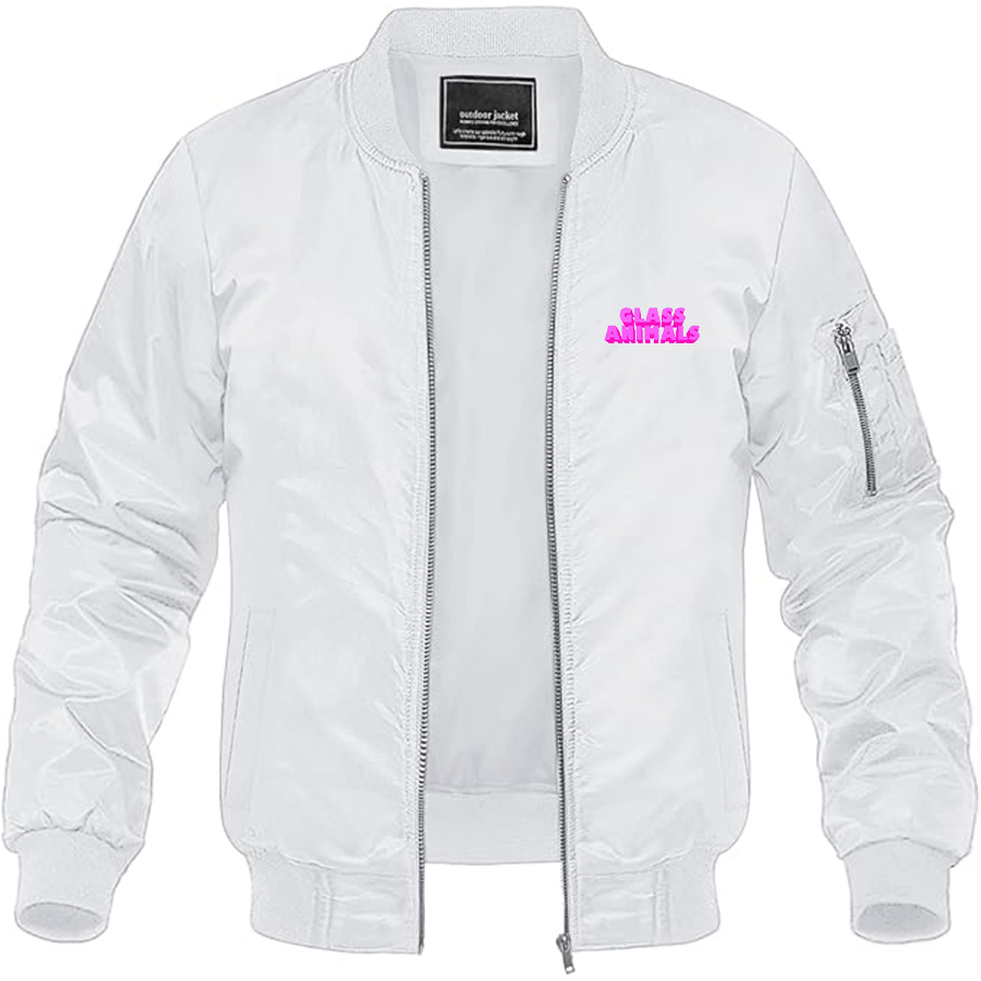 Men's Glass Animals Logo Lightweight Bomber Jacket Windbreaker Softshell Varsity Jacket Coat