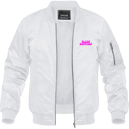 Men's Glass Animals Logo Lightweight Bomber Jacket Windbreaker Softshell Varsity Jacket Coat