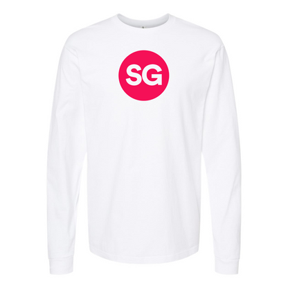 Men's Sofiagray Logo Cotton Long Sleeve T-Shirt