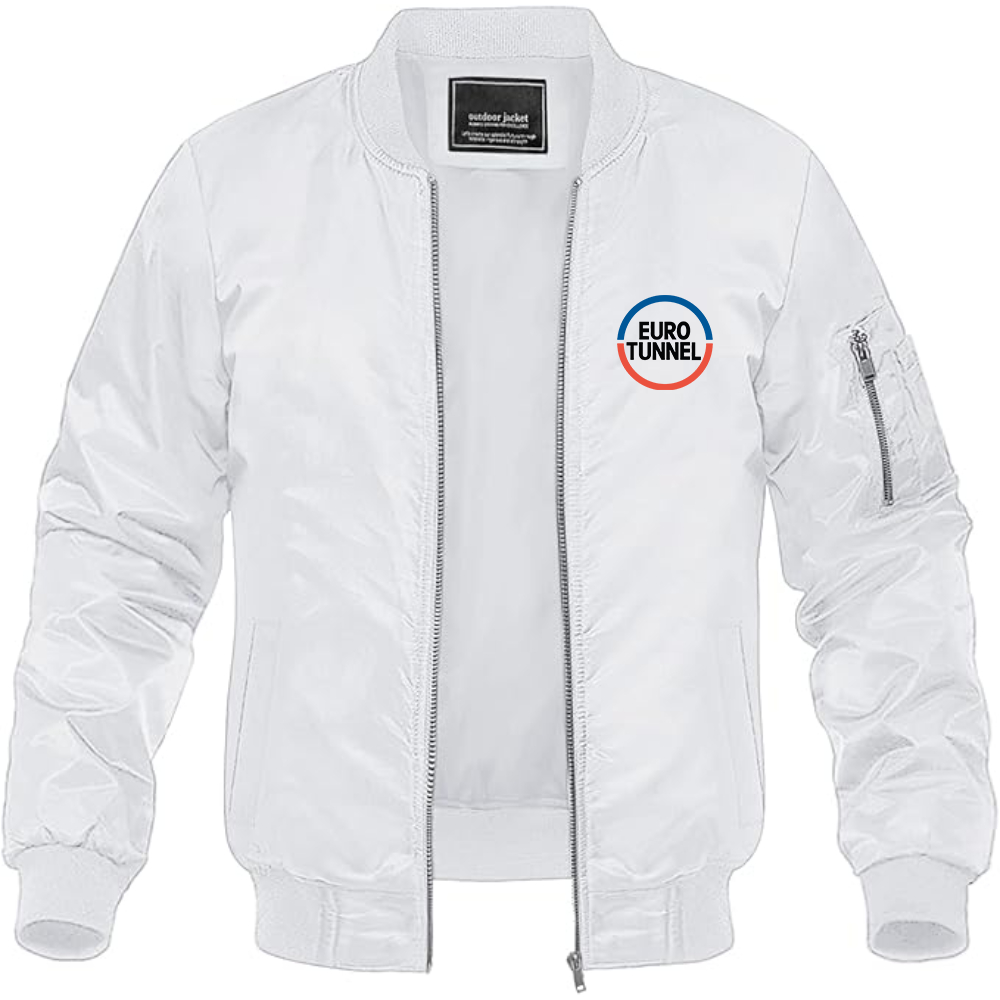 Men's  Eurotunnel   Logo Lightweight Bomber Jacket Windbreaker Softshell Varsity Jacket Coat