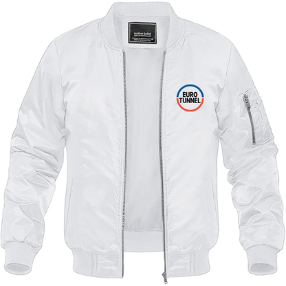 Men's  Eurotunnel   Logo Lightweight Bomber Jacket Windbreaker Softshell Varsity Jacket Coat