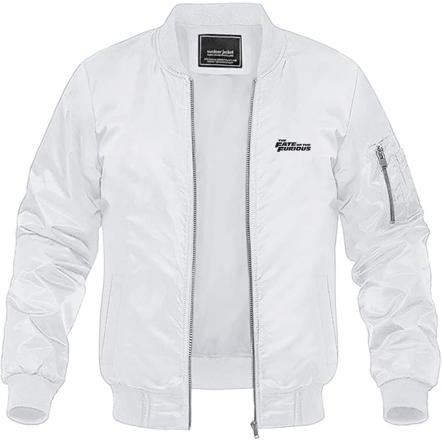 Men's The Fate Of the Furious Logo Lightweight Bomber Jacket Windbreaker Softshell Varsity Jacket Coat