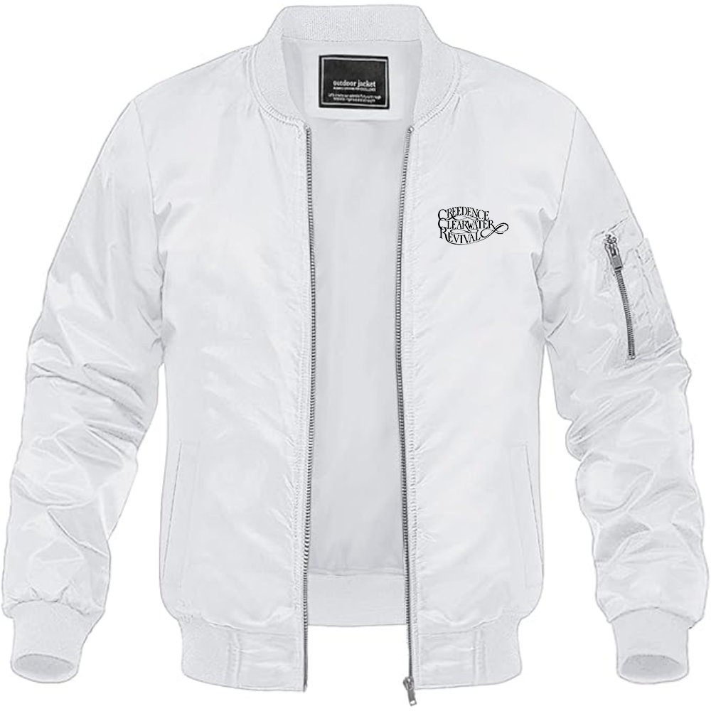 Men's Creedence Clearwater Revival Logo Lightweight Bomber Jacket Windbreaker Softshell Varsity Jacket Coat