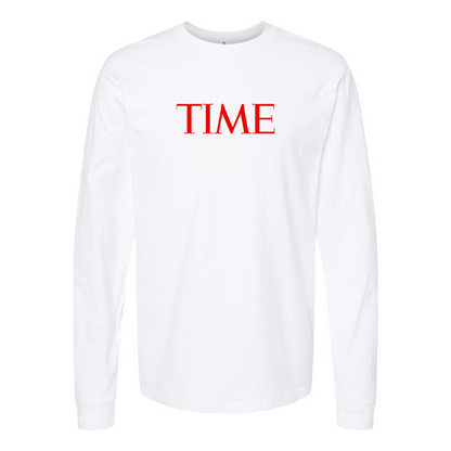 Men's Time Logo Cotton Long Sleeve T-Shirt