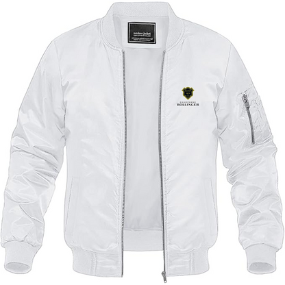 Men's Bollinger Logo Lightweight Bomber Jacket Windbreaker Softshell Varsity Jacket Coat