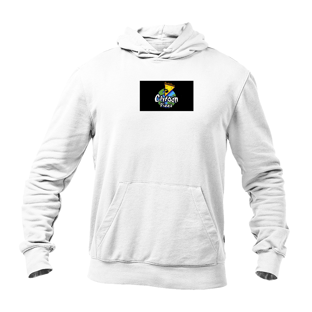 Men's Cartoon Pizza Logo Pullover Hoodie