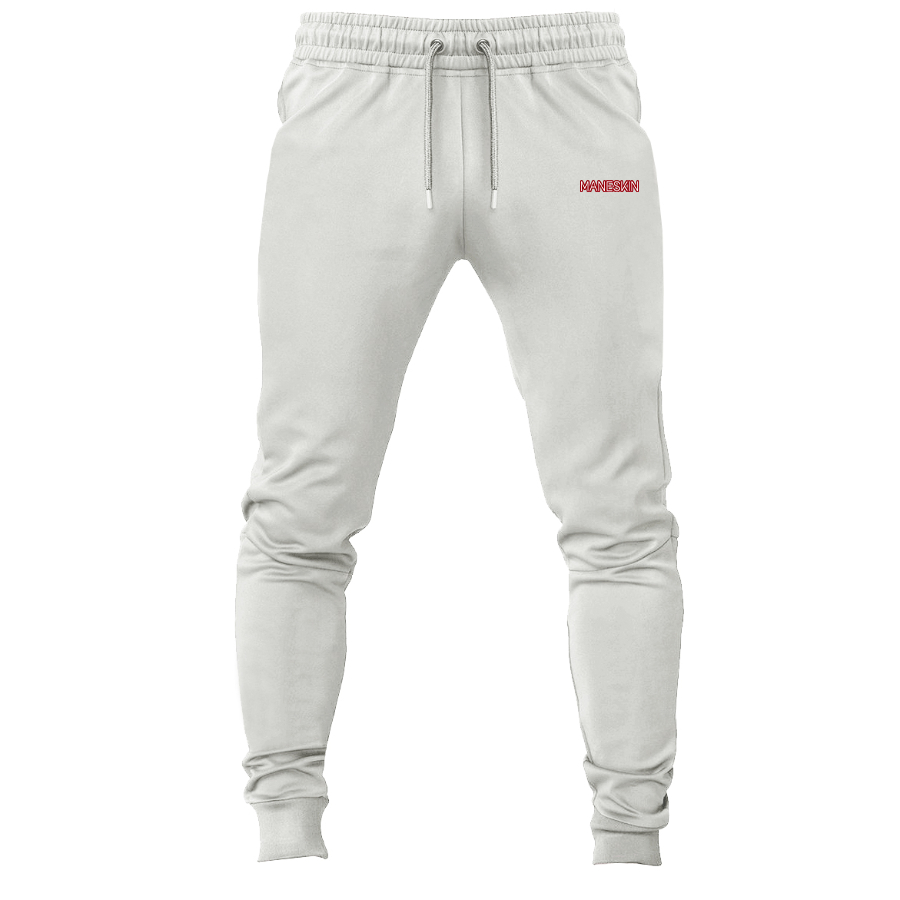 Men's Maneskin Red Neon Letter Logo Sweatpants Joggers