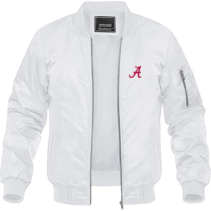 Men's Alabama Crimson Tide Logo Lightweight Bomber Jacket Windbreaker Softshell Varsity Jacket Coat