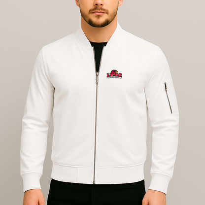 Men's Lamar Cardinals Logo Lightweight Bomber Jacket Windbreaker Softshell Varsity Jacket Coat