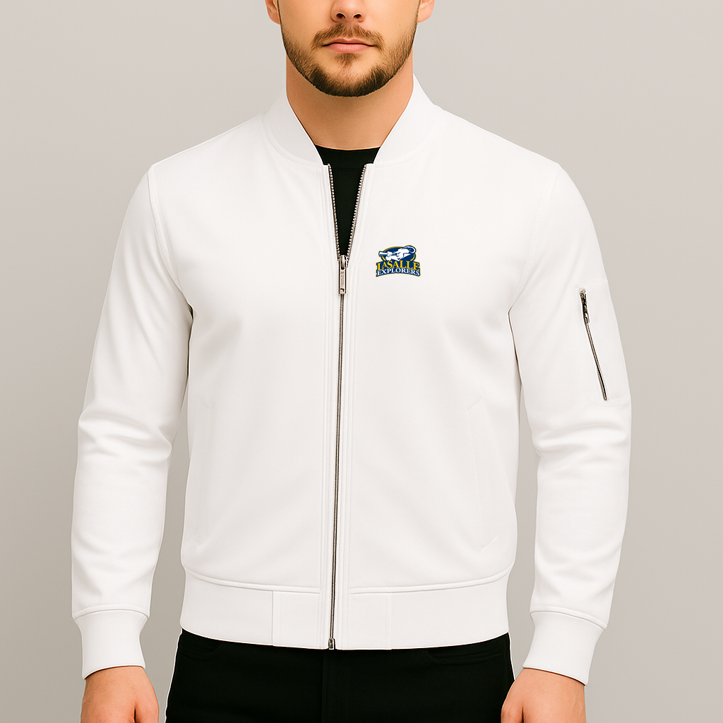 Men's La Salle Explorers Logo Lightweight Bomber Jacket Windbreaker Softshell Varsity Jacket Coat