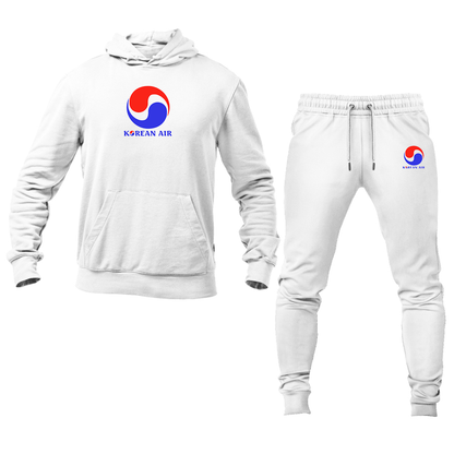 Men's Korean Air Logo  Hoodie Joggers Set