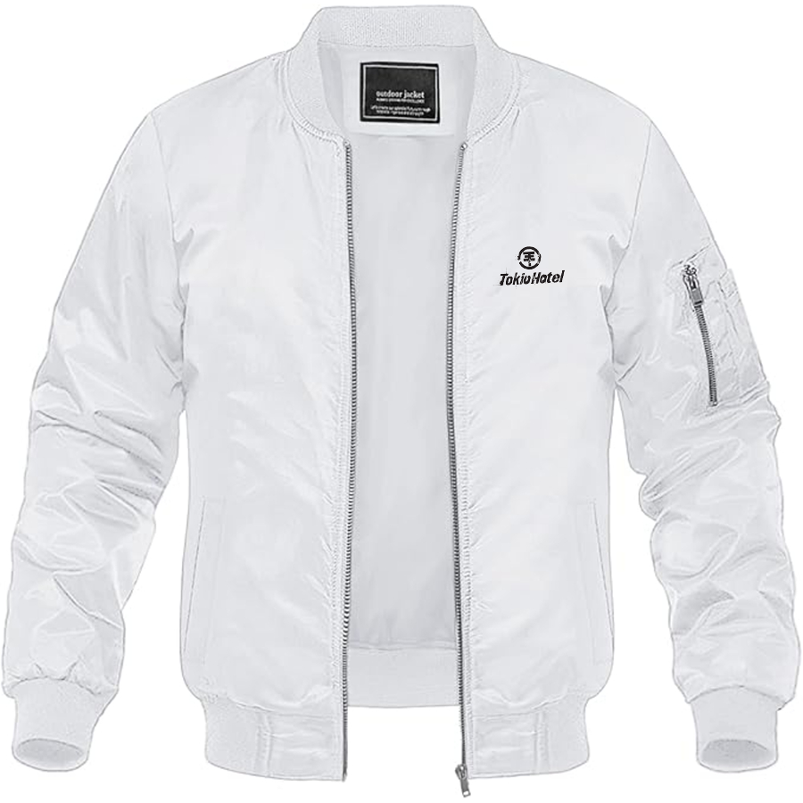 Men's Tokio Hotel Full Logo Lightweight Bomber Jacket Windbreaker Softshell Varsity Jacket Coat
