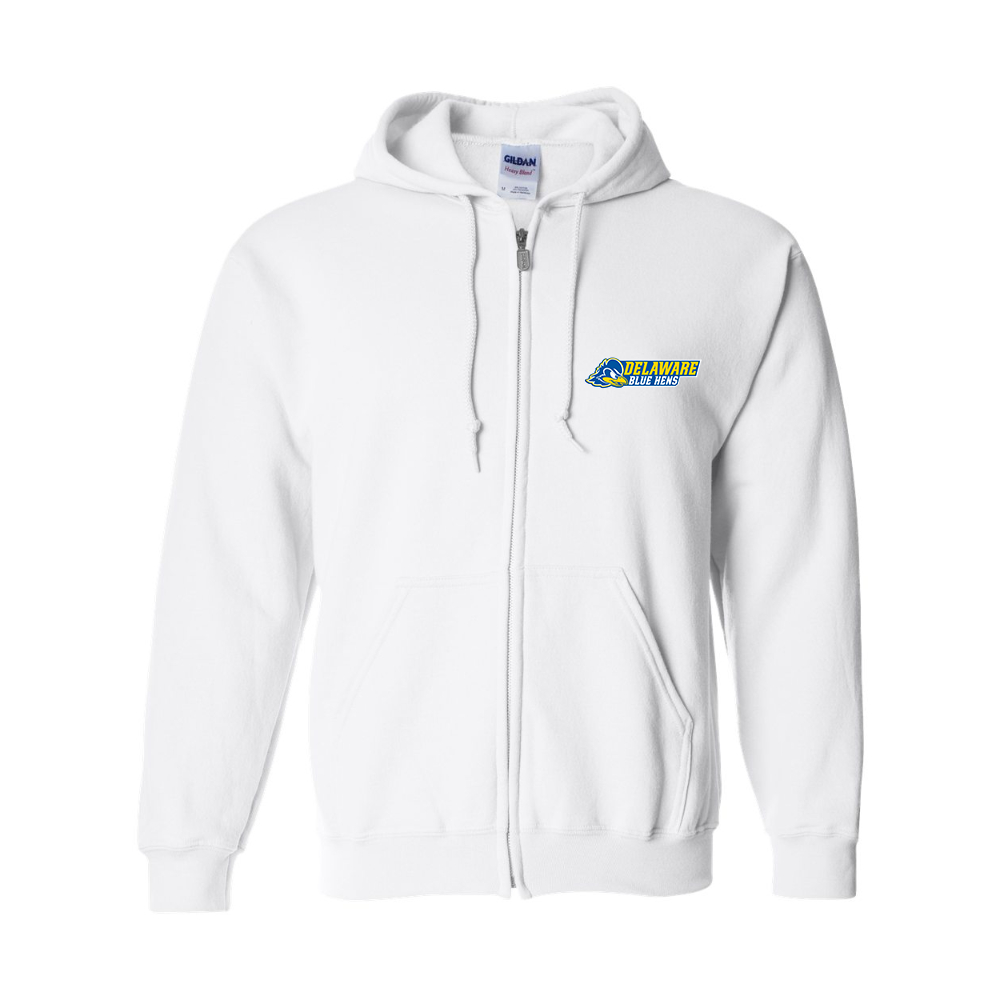 Men's  Delaware Blue Hens Gildan  Heavy Blend Full Zip Hooded Sweatshirt