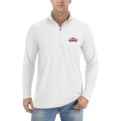 Men's Play Doh Lightweight Quarter-Zip Athletic Shirt Long Sleeve Performance Wear