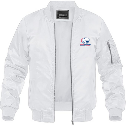 Men's South Alabama Jaguars Logo Lightweight Bomber Jacket Windbreaker Softshell Varsity Jacket Coat