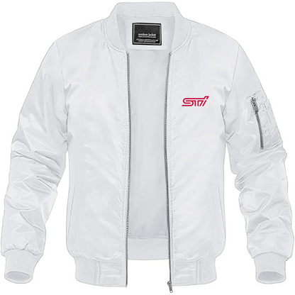 Men's STI  Logo Lightweight Bomber Jacket Windbreaker Softshell Varsity Jacket Coat
