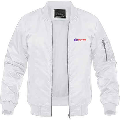 Men's  HK Express Logo Lightweight Bomber Jacket Windbreaker Softshell Varsity Jacket Coat