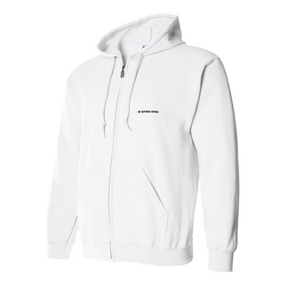 Men's G Star Raw Logo Zipper Hoodie