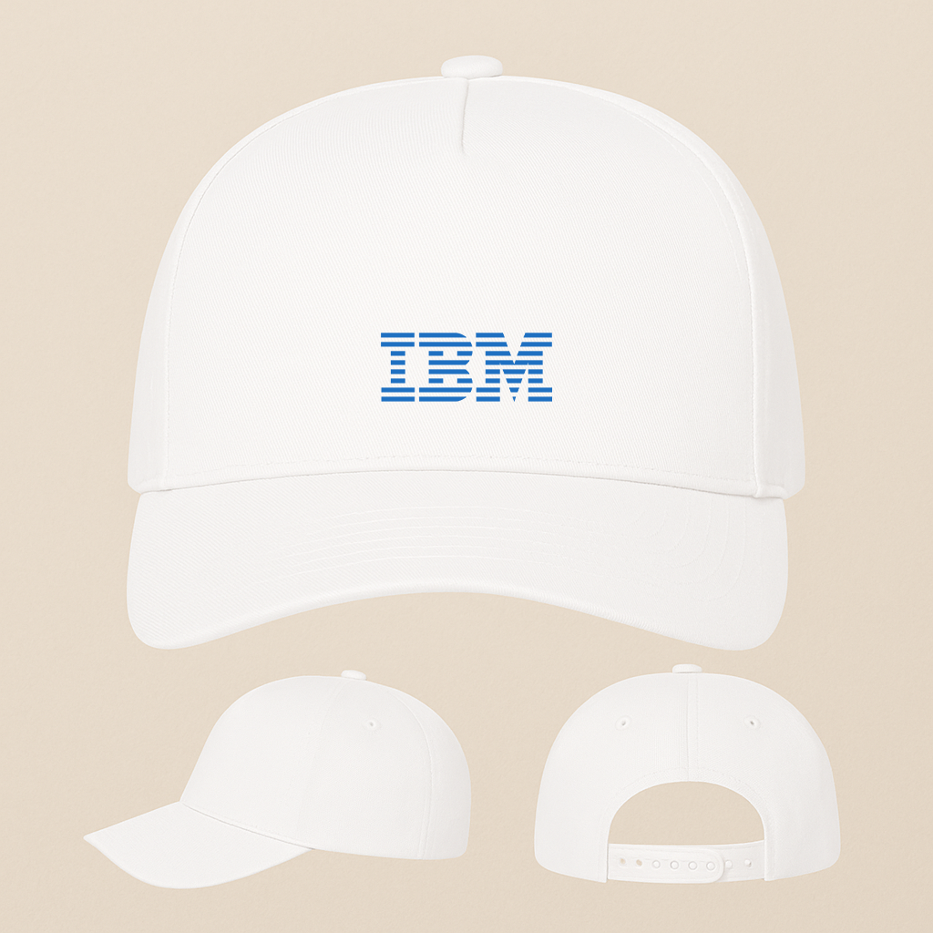 IBM Logo Five Panel Twill Snapback Cap