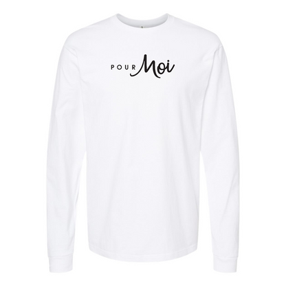 Men's  Pour Moi Logo  Cotton Long Sleeve T-Shirt