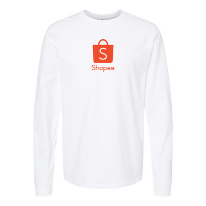 Men's Shopee Logo Cotton Long Sleeve T-Shirt