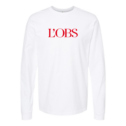 Men's  L'OBS Logo Cotton Long Sleeve T-Shirt