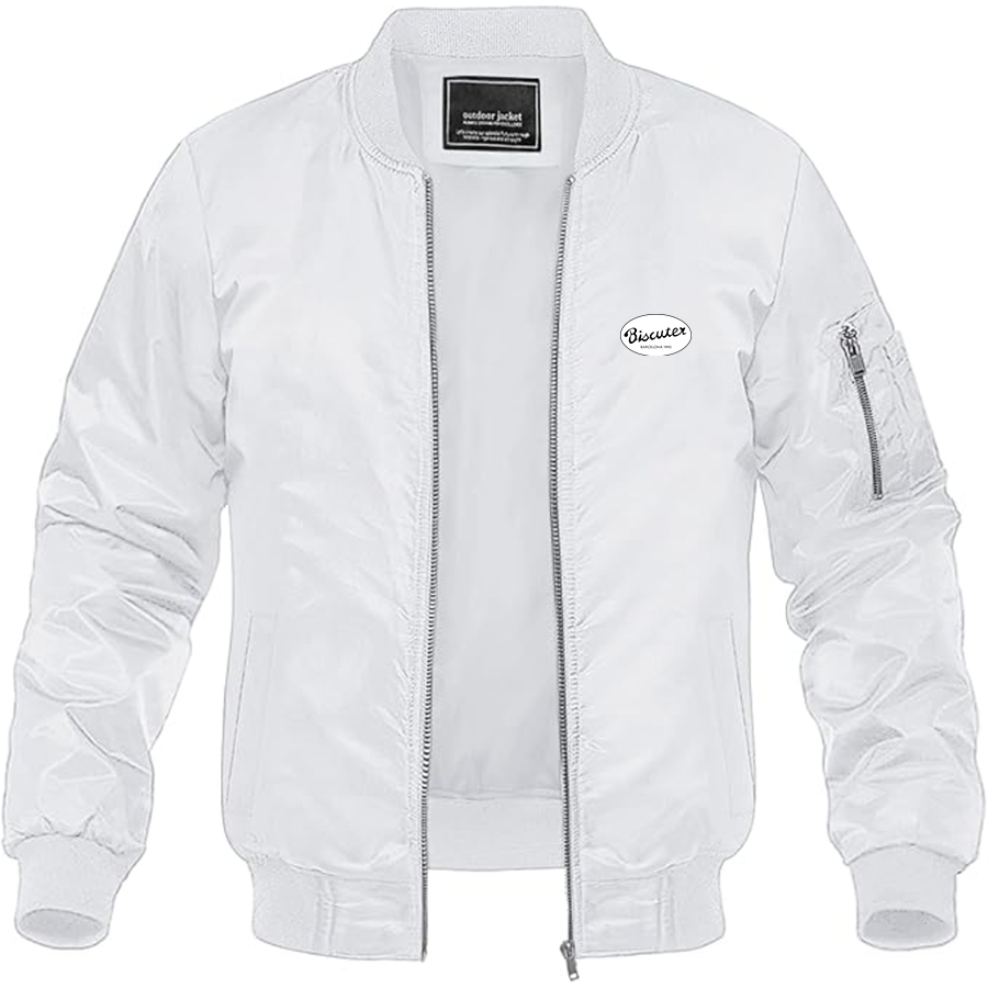 Men's Biscuter Logo Lightweight Bomber Jacket Windbreaker Softshell Varsity Jacket Coat