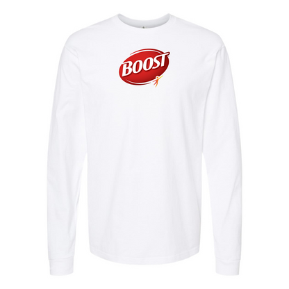 Men's Boost Logo Cotton Long Sleeve T-Shirt