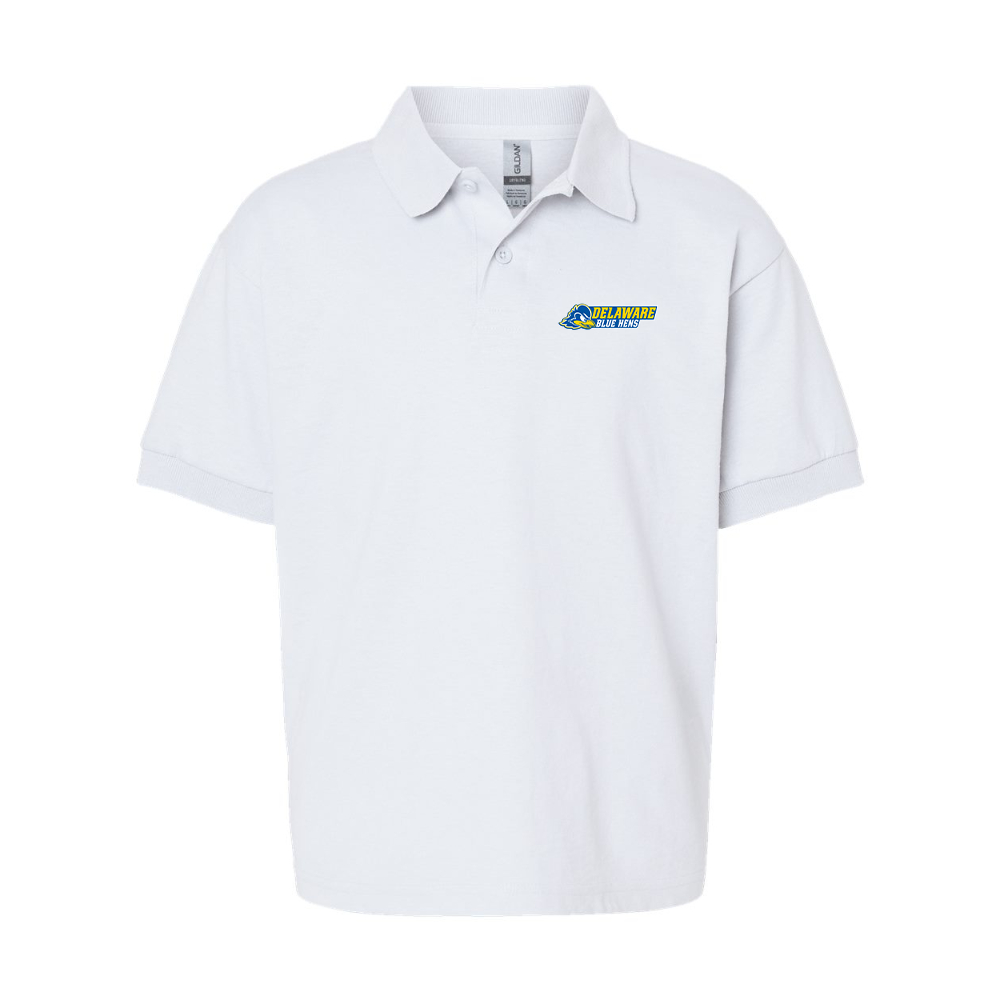 Youth  Delaware Blue Hens Gildan Dry Blend Jersey Polo