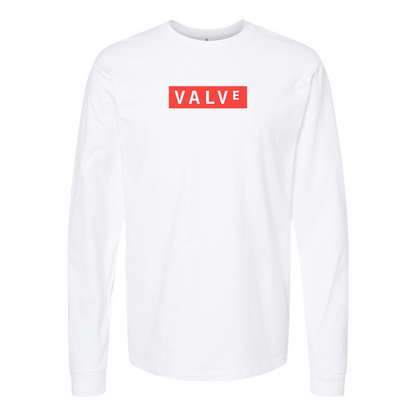 Men's Valve Banner Logo Cotton Long Sleeve T-Shirt