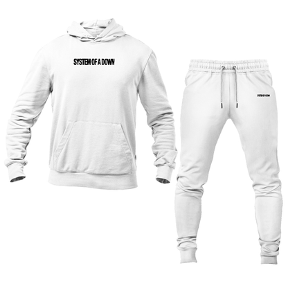 Men's  System Of A Down Logo Hoodie Joggers Set