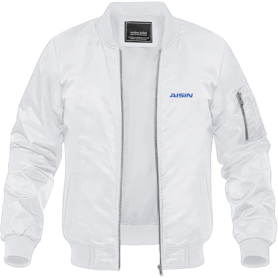 Men's Aisin Logo Lightweight Bomber Jacket Windbreaker Softshell Varsity Jacket Coat